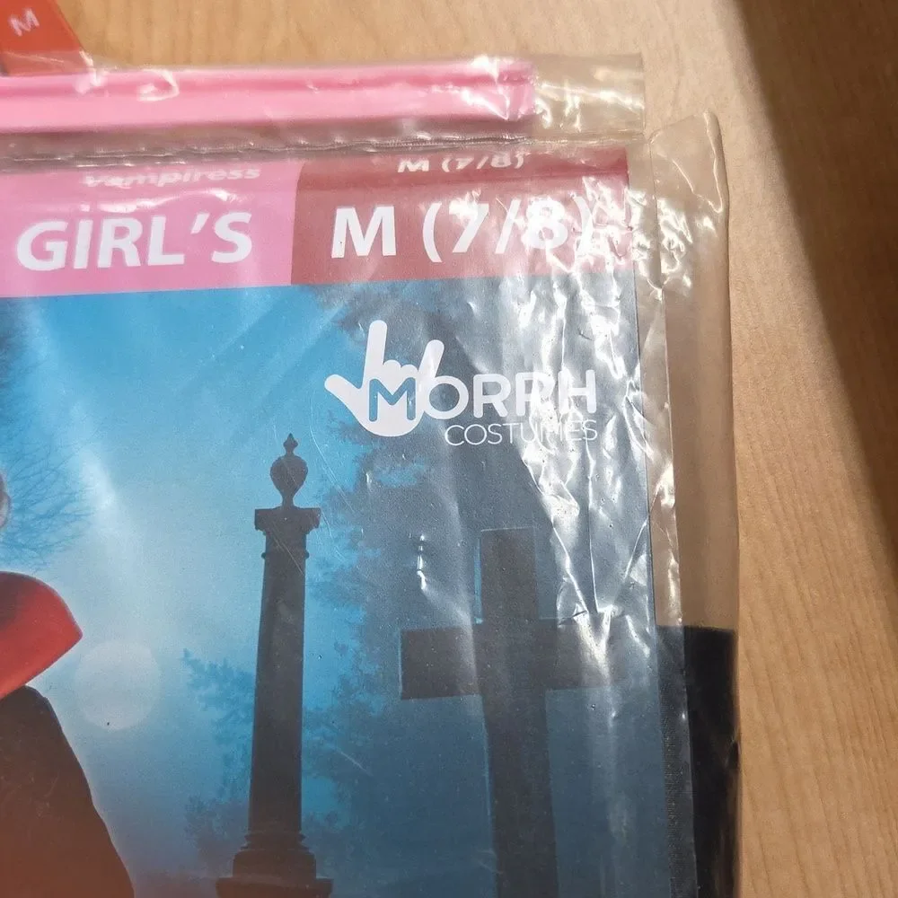 Morph Costume Girls Vampiress‎ Dress Halloween Size Medium (7-8)